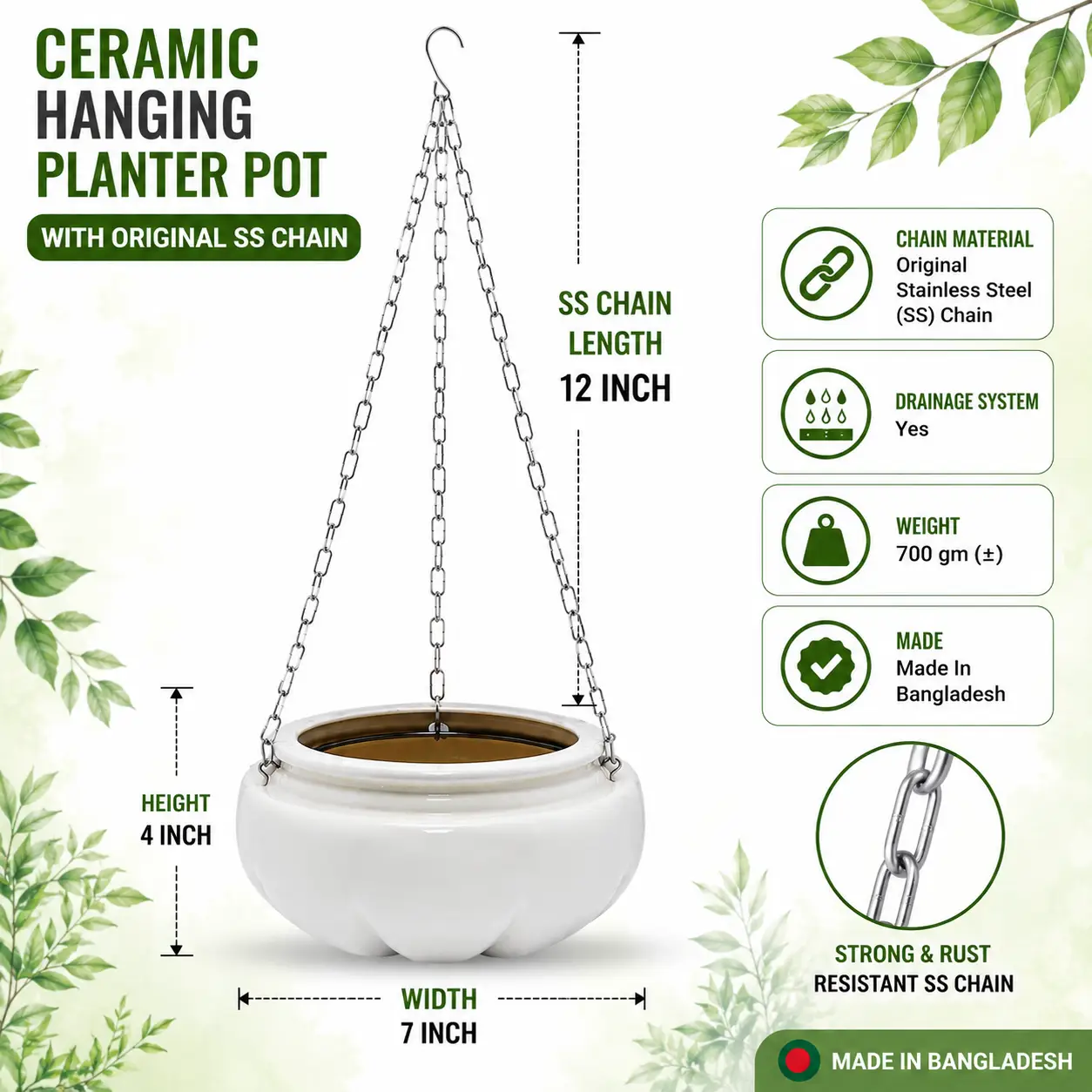Ceramic Hanging Planter Pot Ceramic Hanging Planter Pot